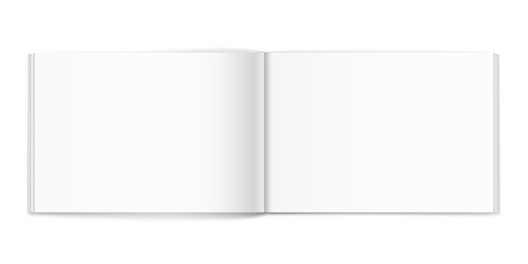 Blank of open album on white background. Template