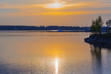Spring sunset over the Gulf of Berd