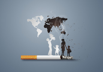 Cigarette Smoke Destroys World Map
