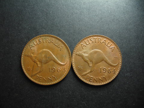 Vintage Australian One Penny copper Coin.