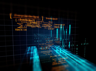 Block chain network concept on technology background