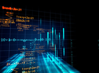 Block chain network concept on technology background