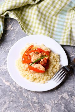 Couscous marocain wih chicken and vegetables