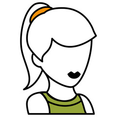 beautiful and young woman character vector illustration design