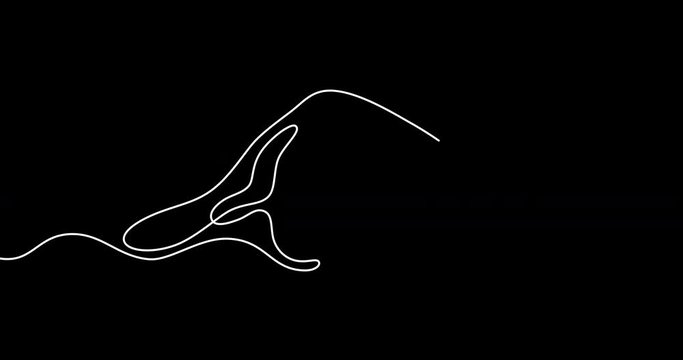Swimming motion graphic design using movable single line to create the shape of swimmer.