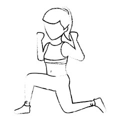 Athletic woman exercising character vector illustration design