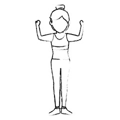 Athletic woman exercising character vector illustration design