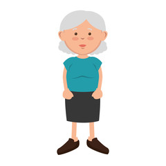old woman avatar character vector illustration design