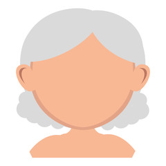 old woman shirtless avatar character vector illustration design