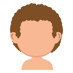 little boy shirtless avatar character vector illustration design
