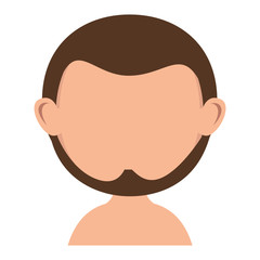 young man shirtless avatar character vector illustration design