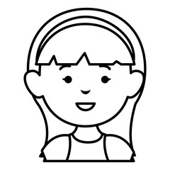 beautiful and young woman character vector illustration design