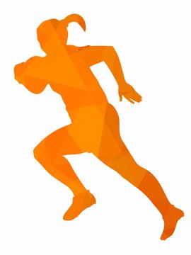 silhouette of a rugby player, vector draw
