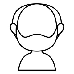 old man shirtless avatar character vector illustration design