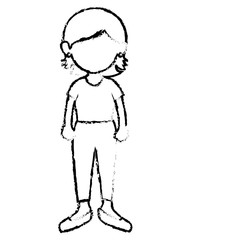 beautiful and young woman character vector illustration design