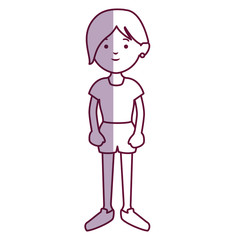 beautiful and young woman character vector illustration design