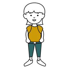 beautiful and young woman character vector illustration design