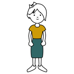 beautiful and young woman character vector illustration design