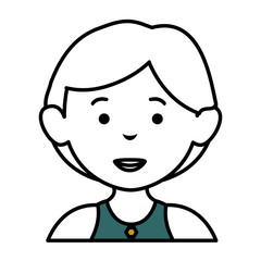 beautiful and young woman character vector illustration design