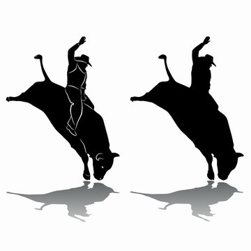 rodeo silhouette . vector drawing