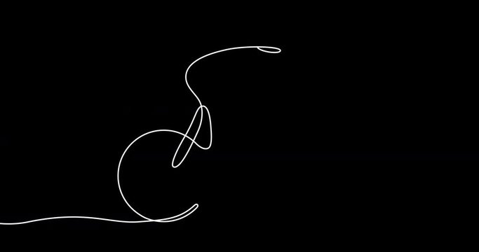 Cycling motion graphic design using movable single line to create the shape of cyclist.
