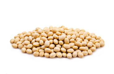 Heap of White beans seeds.