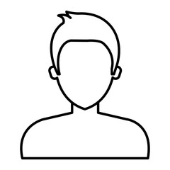 young man shirtless avatar character vector illustration design