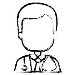 Male doctor avatar character vector illustration design