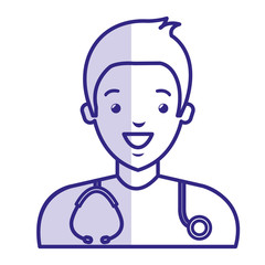 Male doctor avatar character vector illustration design