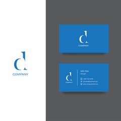 D letter company Logo and business card template