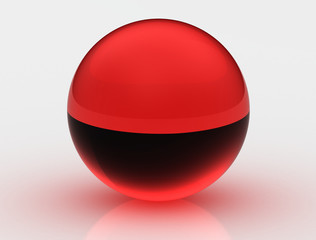  glossy sphere isolated on white ,3D rendering,