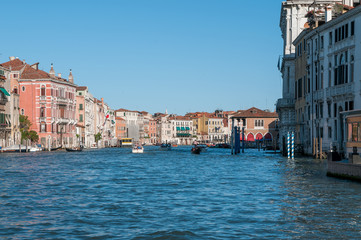 Grand canal and beautiful venetian buildings along bothside, Venice, Italy.