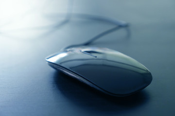 Computer mouse on the table, Soft focus