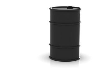 Oil barrels on a white background.3D rendering