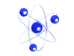 Orbital model of atom - physics 3D illustration