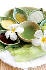 Thai spa herbal and oil with thai flower