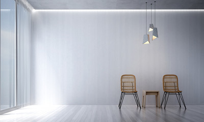 The 3d rendering interior of lounge and living room 