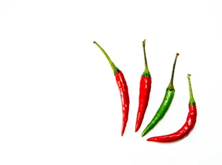 Fotobehang Fresh chili isolated on white background © Satakorn