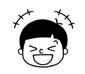 男の子の表情：笑う
