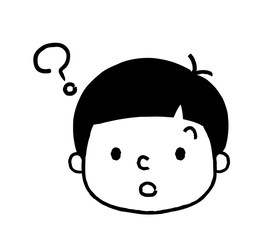 男の子の表情：疑問、わからない
