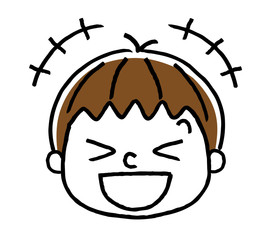 男の子の表情：笑う
