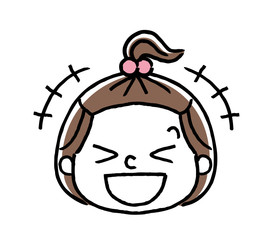 女の子の表情：笑う