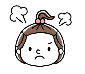 女の子の表情：怒る
