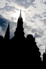 Sukhothai historical park the old town of Thailand Ancient Buddha Statue at Wat Mahathat in Sukhothai Historical Park,Thailand