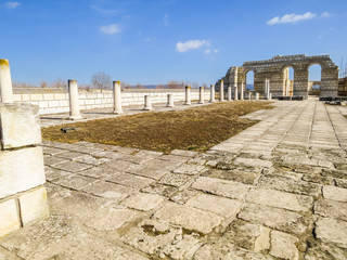 Ruins of The Great Basilica in Pliska, capital of the first Bulgarian kingdom. Bulgaria