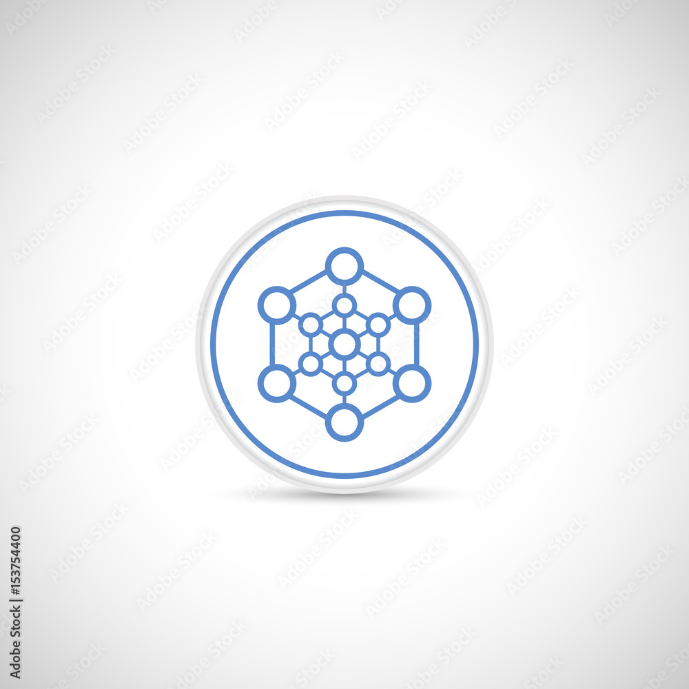 Aufkleber abstract connection vector icon with shadow.. communication. connection sign.