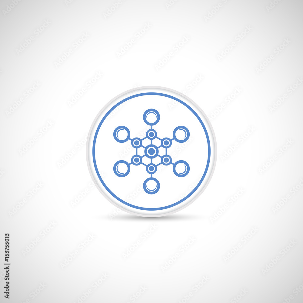Aufkleber abstract connection vector icon with shadow.. communication. connection sign.