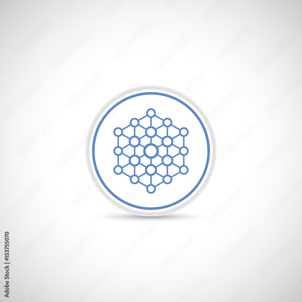 Aufkleber abstract connection vector icon with shadow.. communication. connection sign.