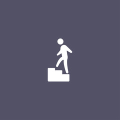 Man climbing stairs icon