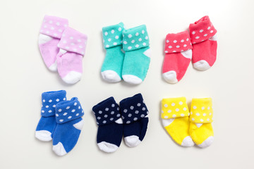 cute kids socks isolated on white background